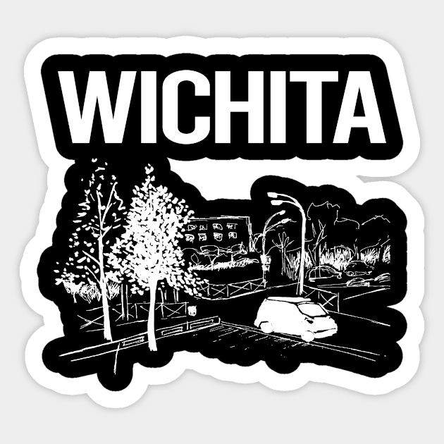 Cityscape Sketch Wichita Sticker by flaskoverhand